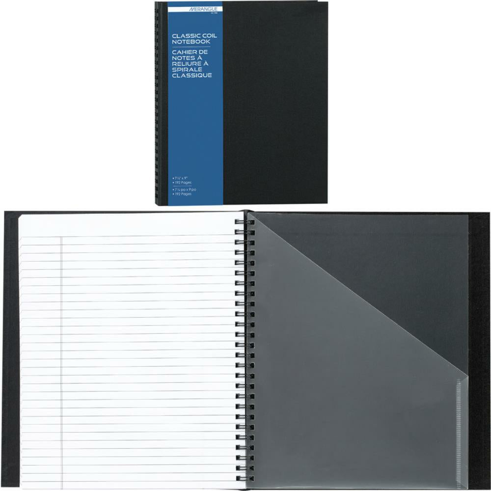Merangue Classic Coil Notebook 9" x 7-1/4" 192 pages Black