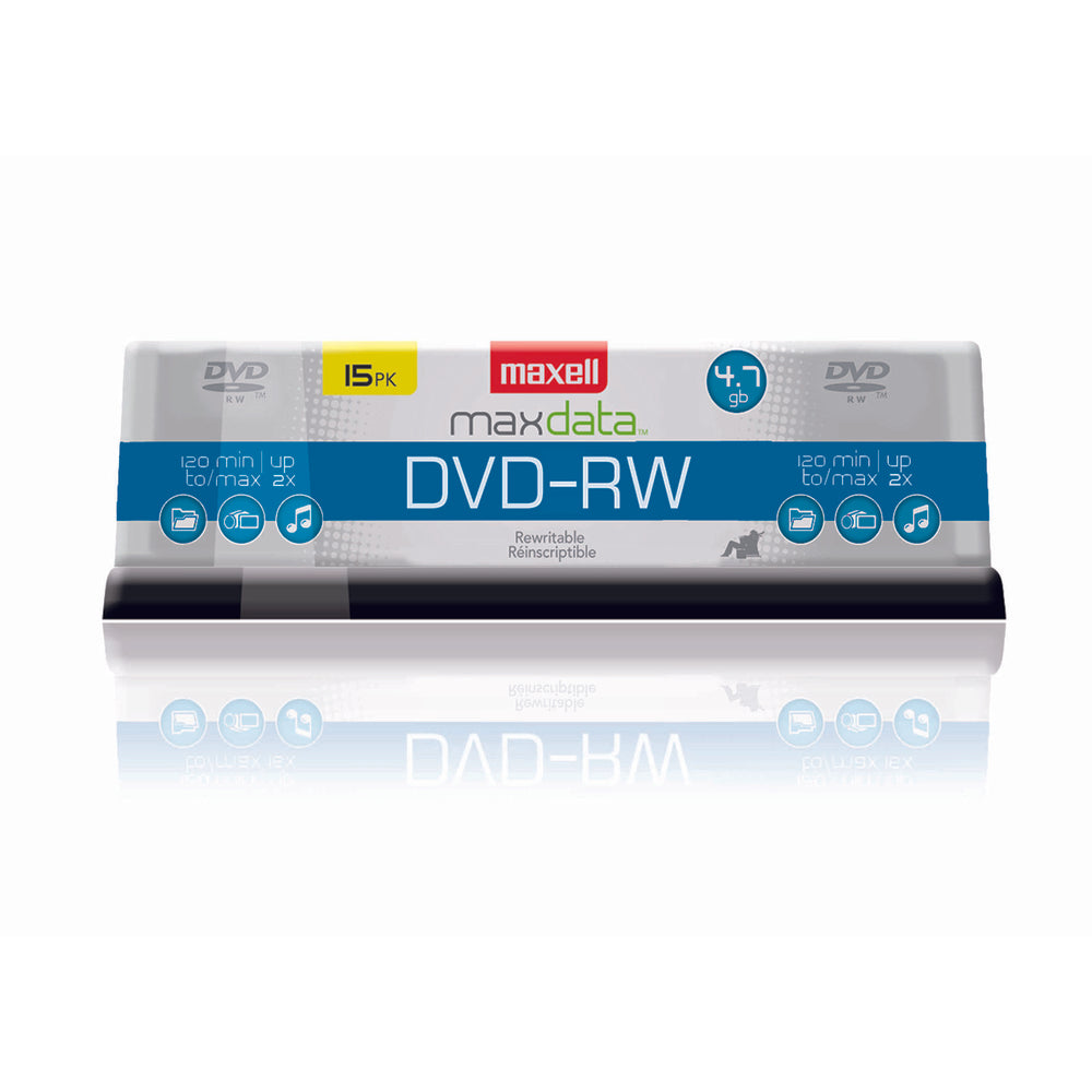 Maxell Rewritable DVD-RW Media - 4.7 GB - 15 Pack