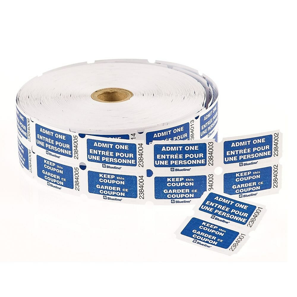 Billets Blueline Admit One avec coupon - Bleu - 2000 billets - Bilingue