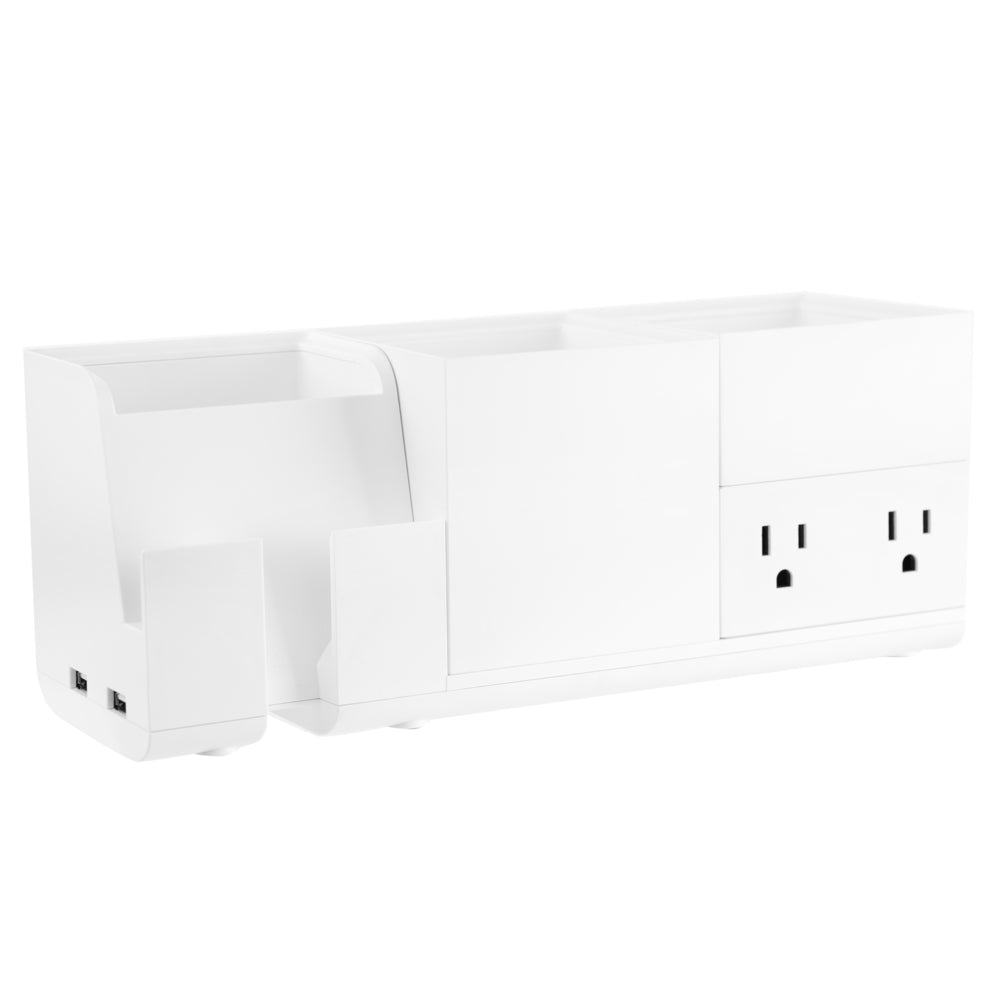 Konnect Stackable Desk Organizer and Power Station - 4-Piece - White