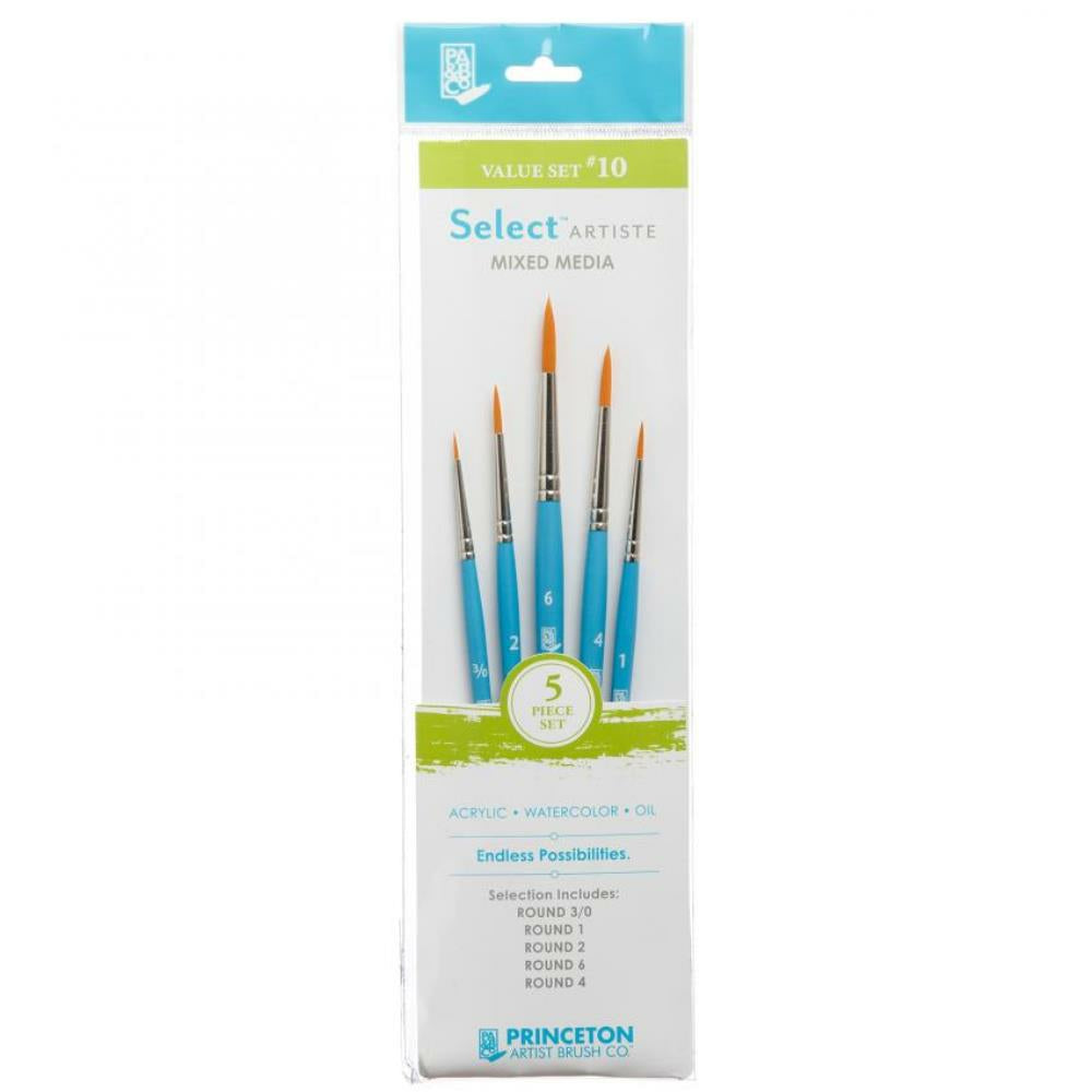Ensemble de pinceaux Princeton Select Artiste pour techniques mixtes, 5/ensemble
