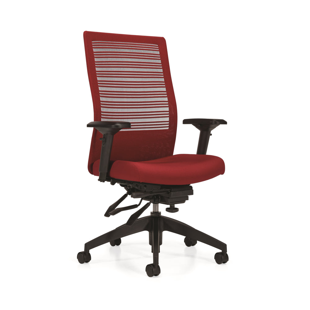 Fauteuil multi-bascules à dossier haut Global ErgoElite - Rouge