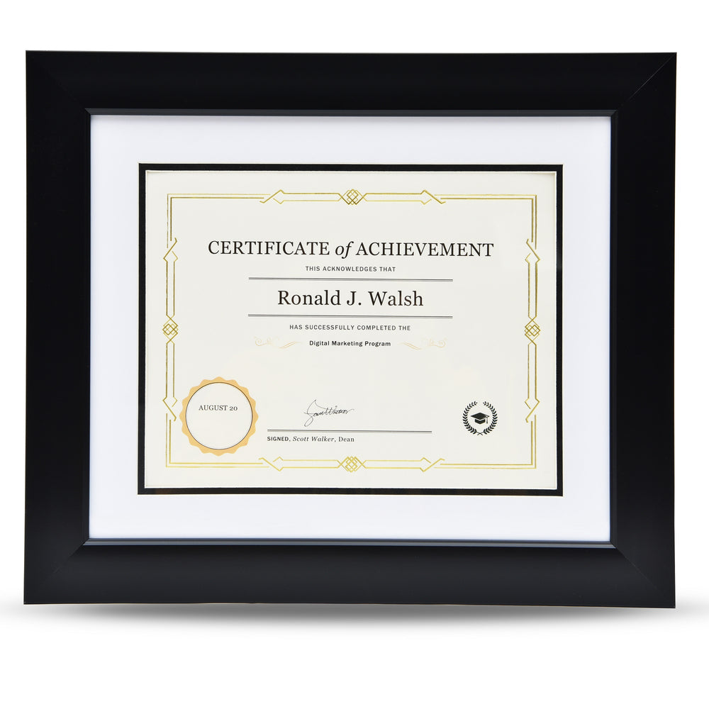 Cadre pour certificats et récompenses First Base St. James - Double passe-partout - Blanc/noir - 41,5 cm (l) x 36,5 cm (h) - Pour certificats de 21,5 cm (x 28 cm)