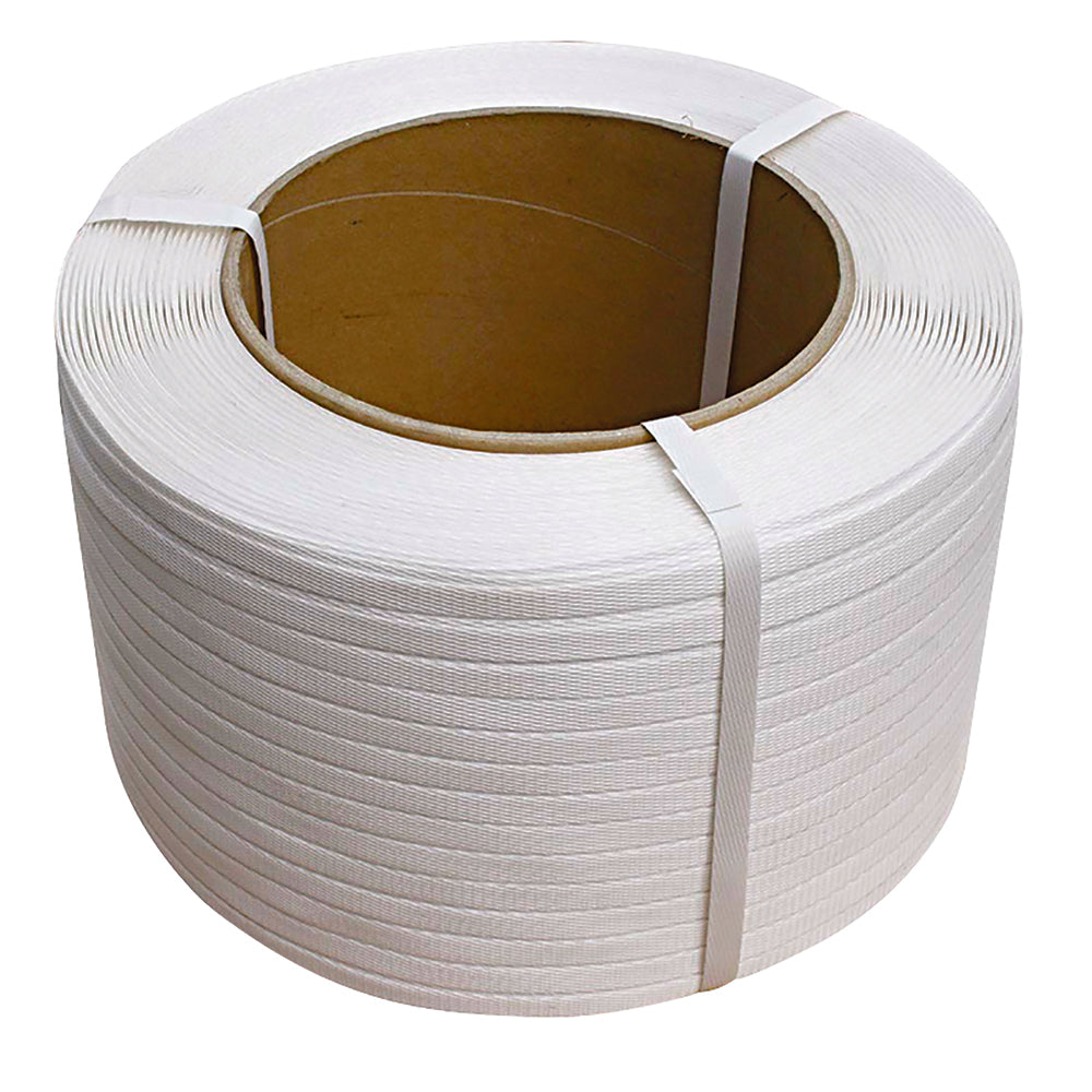 SPC Polypropylene Strapping Machine Tape - 1/2" - 8" x 8" - White - 24 Pack