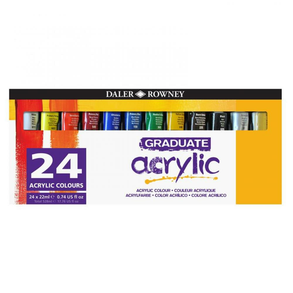 Daler Rowney Graduate Acrylic Paint Tubes, 24/Set