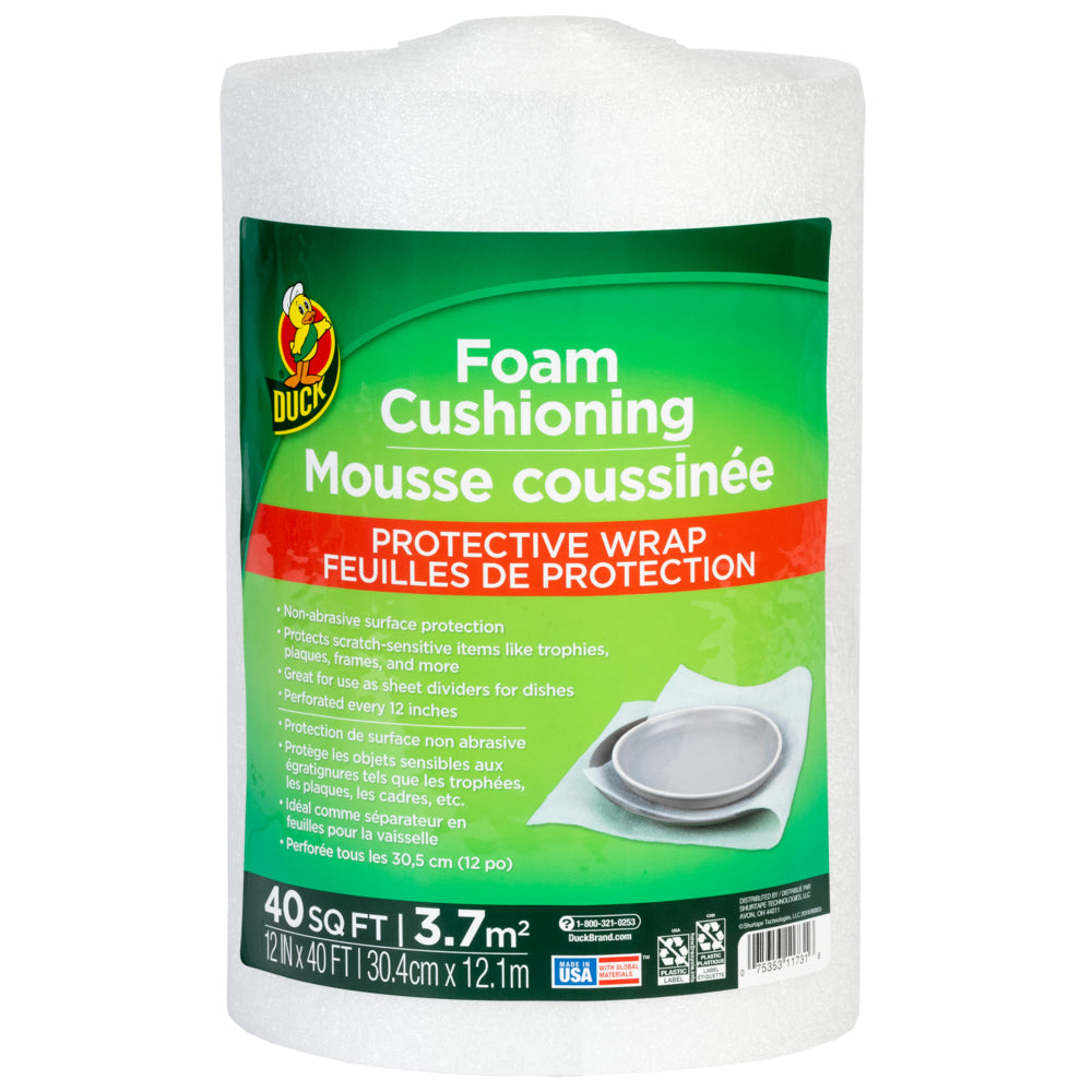 Coussin en mousse Duck Brand - Blanc - 1/8" - 12" x 40'
