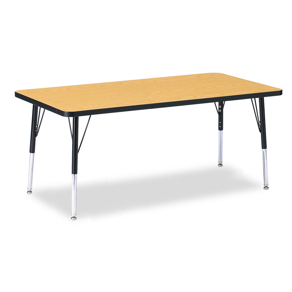 Jonti-Craft Berries Rectangle Activity Table - 30" X 60" - E-height - Oak/Black/Black