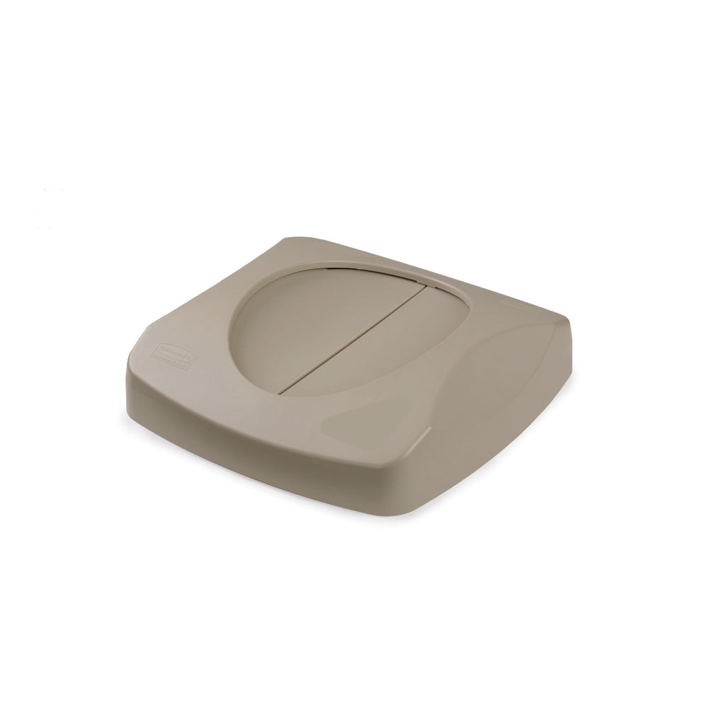 Poubelle Rubbermaid Untouchable avec couvercle basculant - Beige