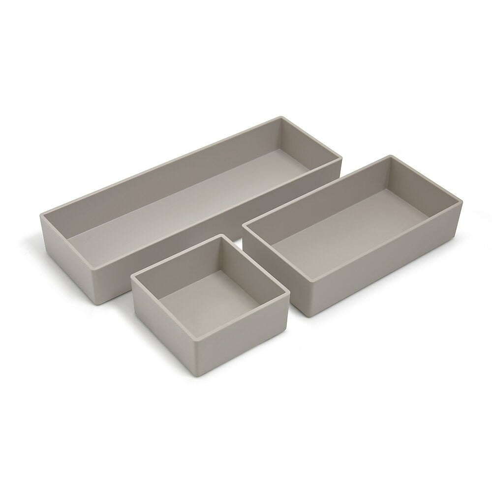 Organiseur de tiroir en plastique TRU RED 3 pièces - Gris