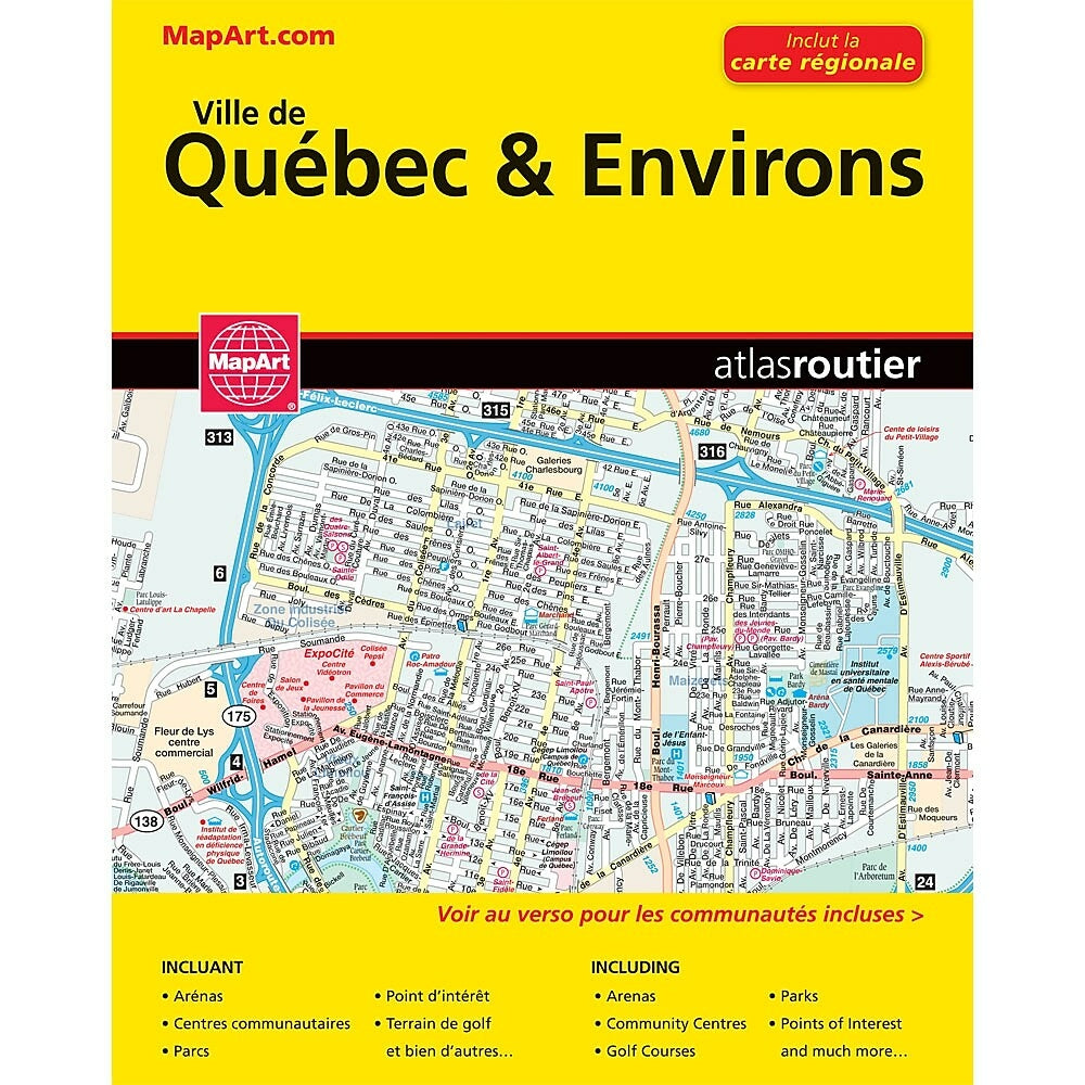 Guide des rues MapArt de la ville de Québec
