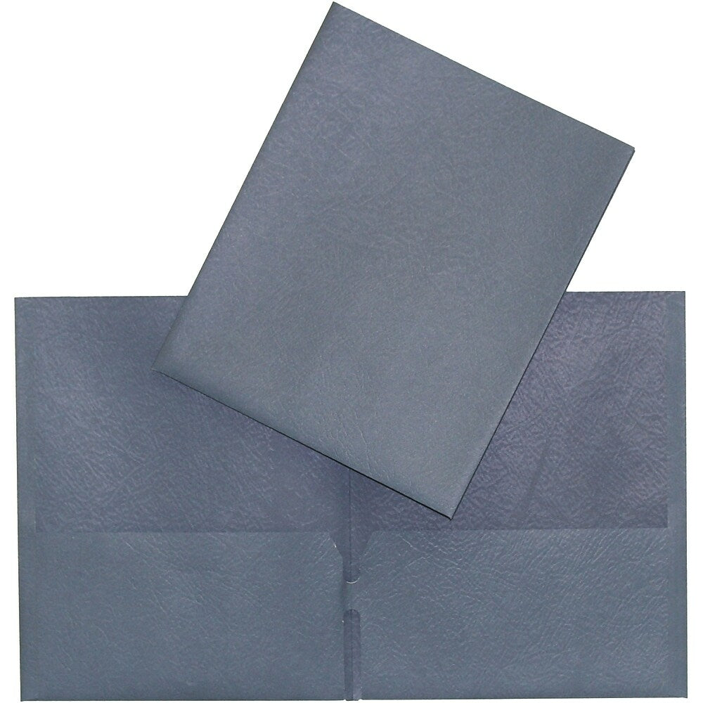 Portefeuille à deux poches Hilroy - Format lettre - Bleu foncé