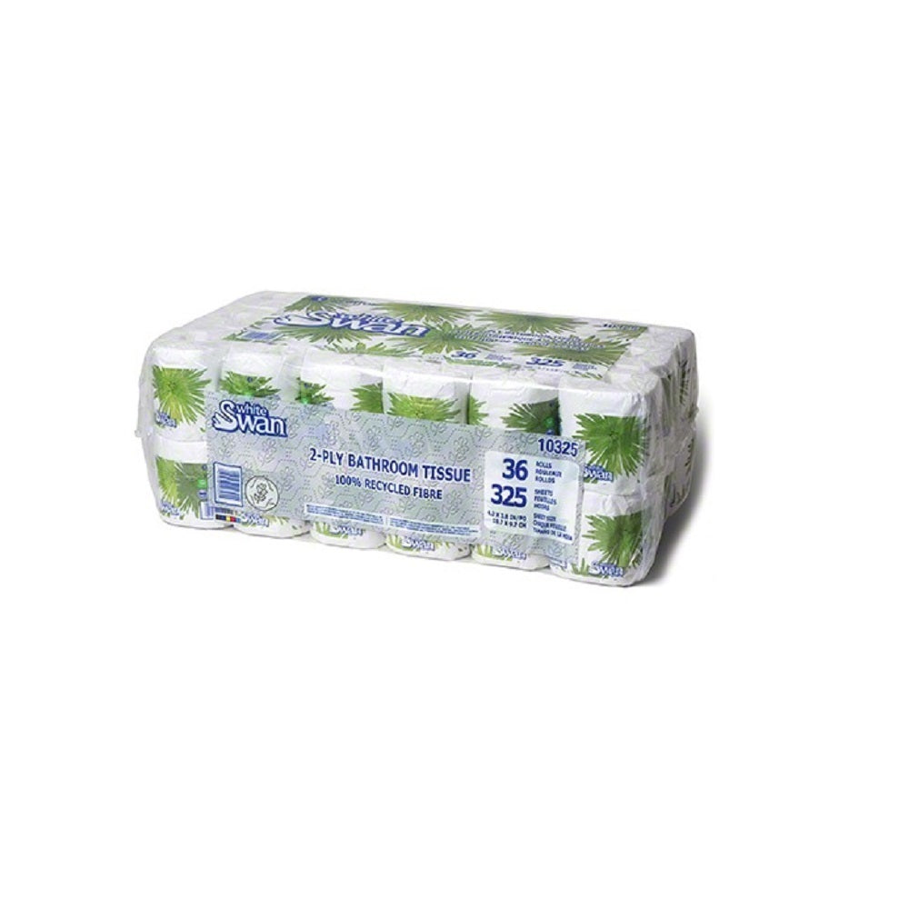 Papier hygiénique White Swan 2 épaisseurs, paquet de 325 feuilles/rouleau, 36 rouleaux