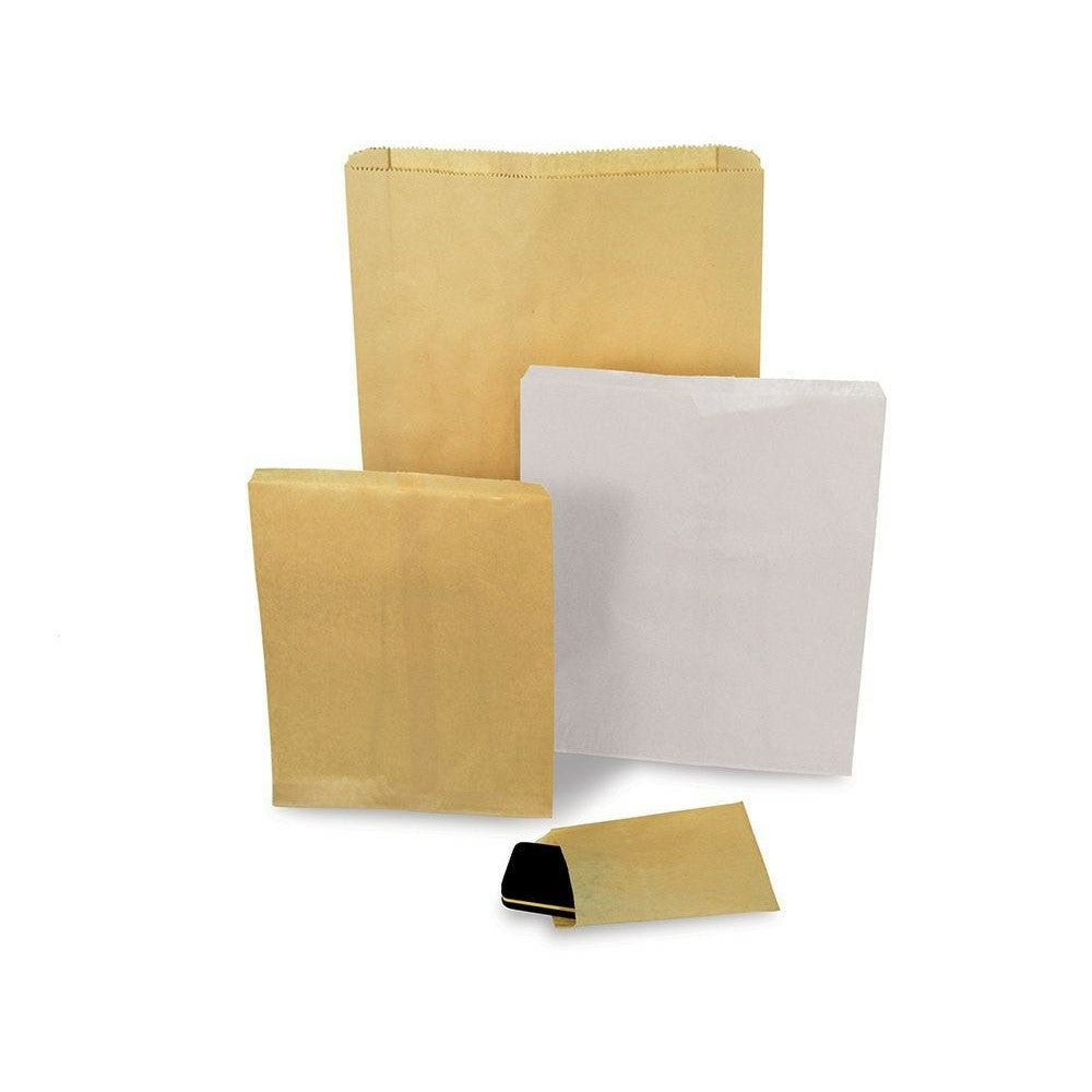 Sac à provisions en papier Eddie's - 18 cm (L) x 21,6 cm (l) - Kraft - Boîte de 500