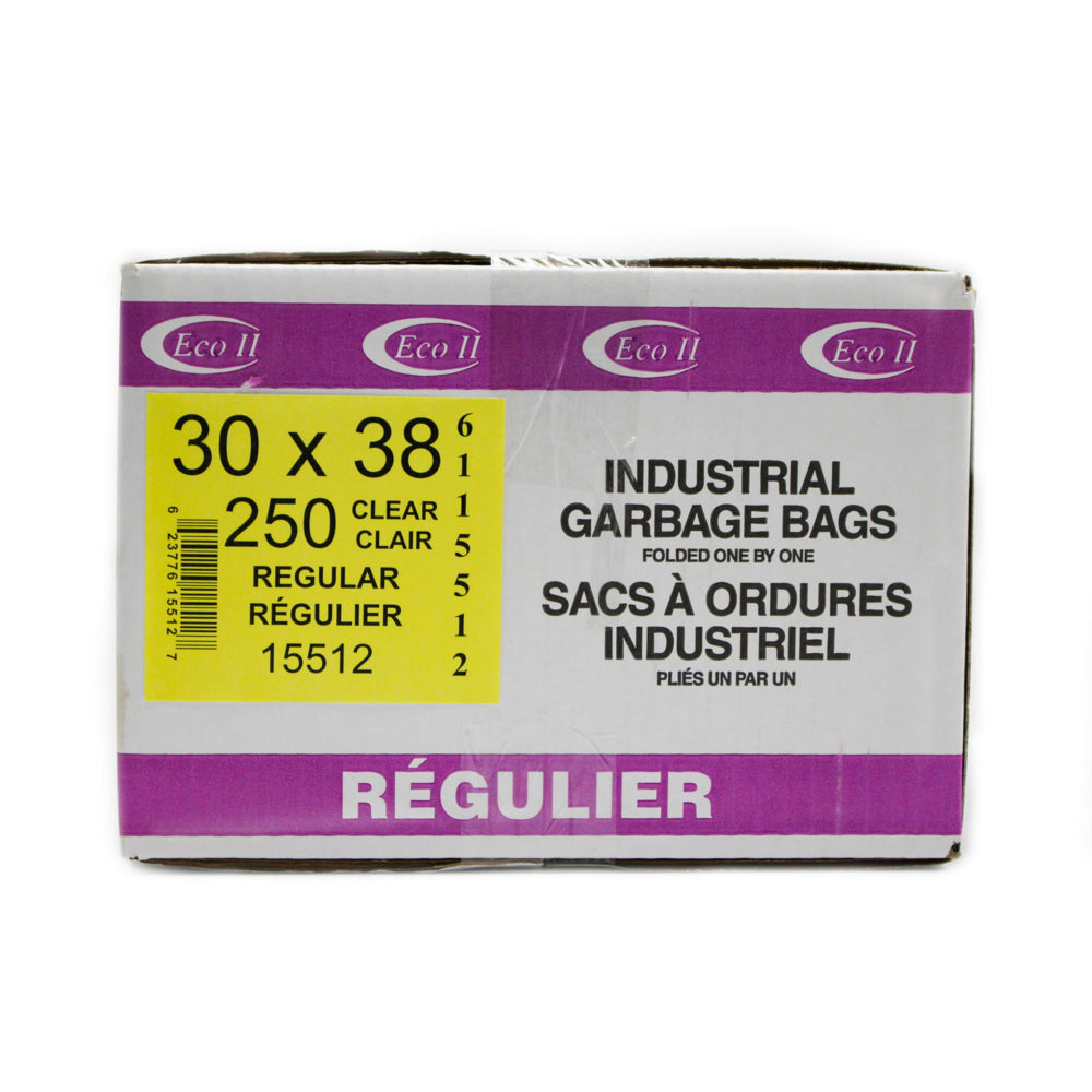 Eco II Garbage Bags - Regular - 30" x 38" - Clear Tint - 250 Pack