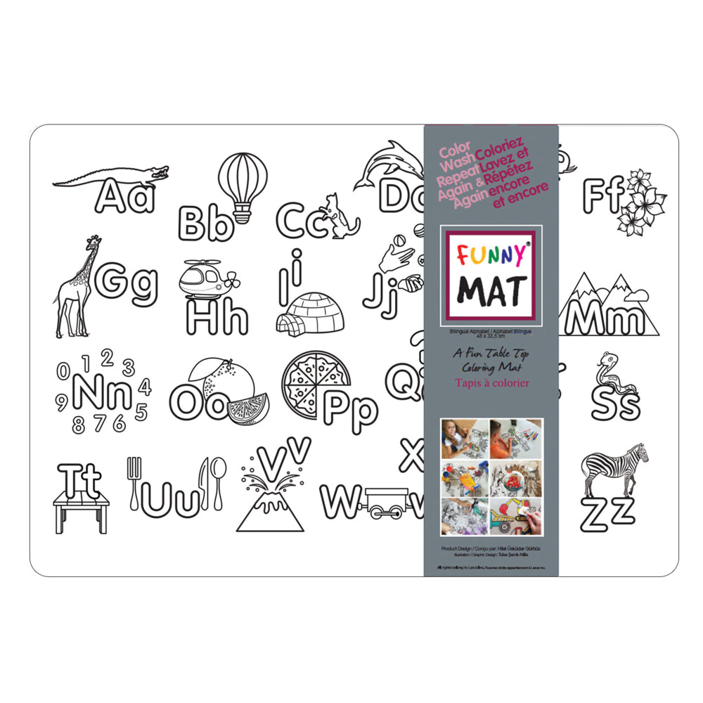 Tapis de coloriage Funny Mat - 48 cm (L) x 33 cm (l) - Alphabet
