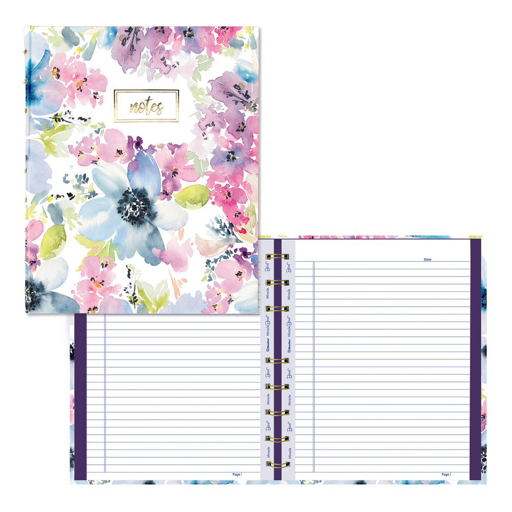 Blueline Passion MiracleBind Refillable Notebook - 9-1/4" x 7-1/4" - 150 Pages - Floral