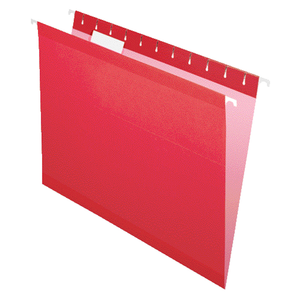 Chemises suspendues Pendaflex Reversaflex Premium couleur – Format lettre – Rouge – Paquet de 25