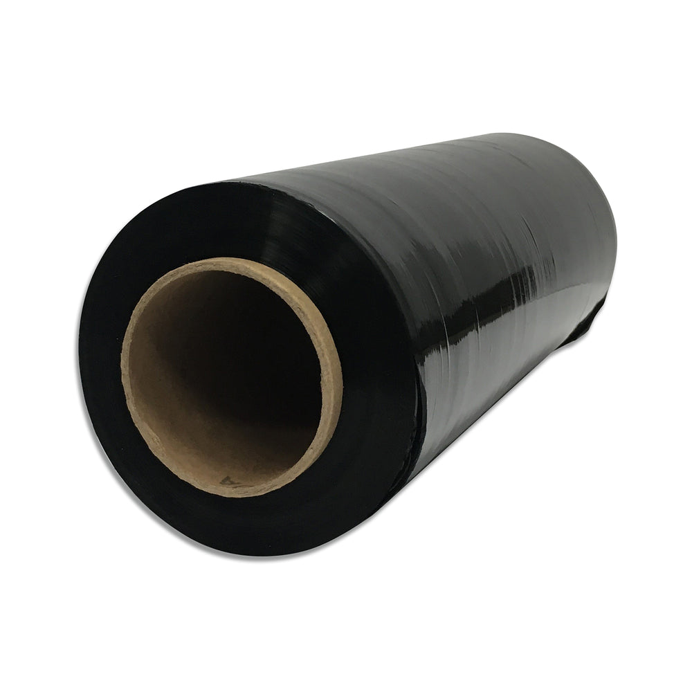 Malpack Hand Stretch Wrap - 14" x 1500' - 75 Gauge - Black - 4 Pack