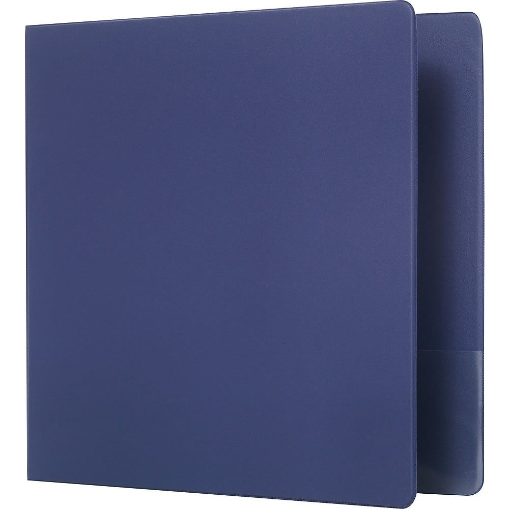 Staples Standard Binder with Label Holder and D-Rings - 2" - Blue