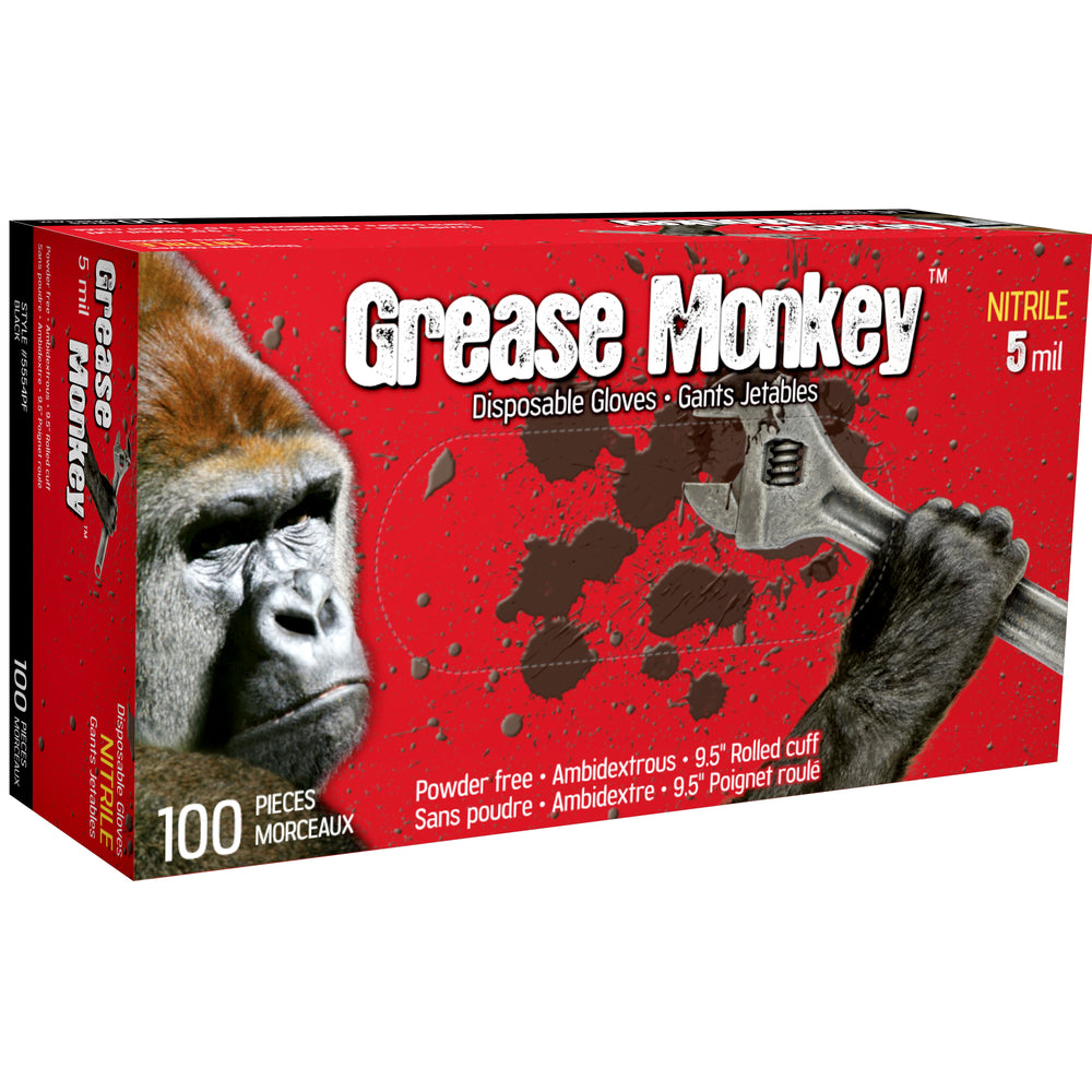 Grease Monkey 5 Mil Disposable Gloves - Black - X-Large - 100 Pack