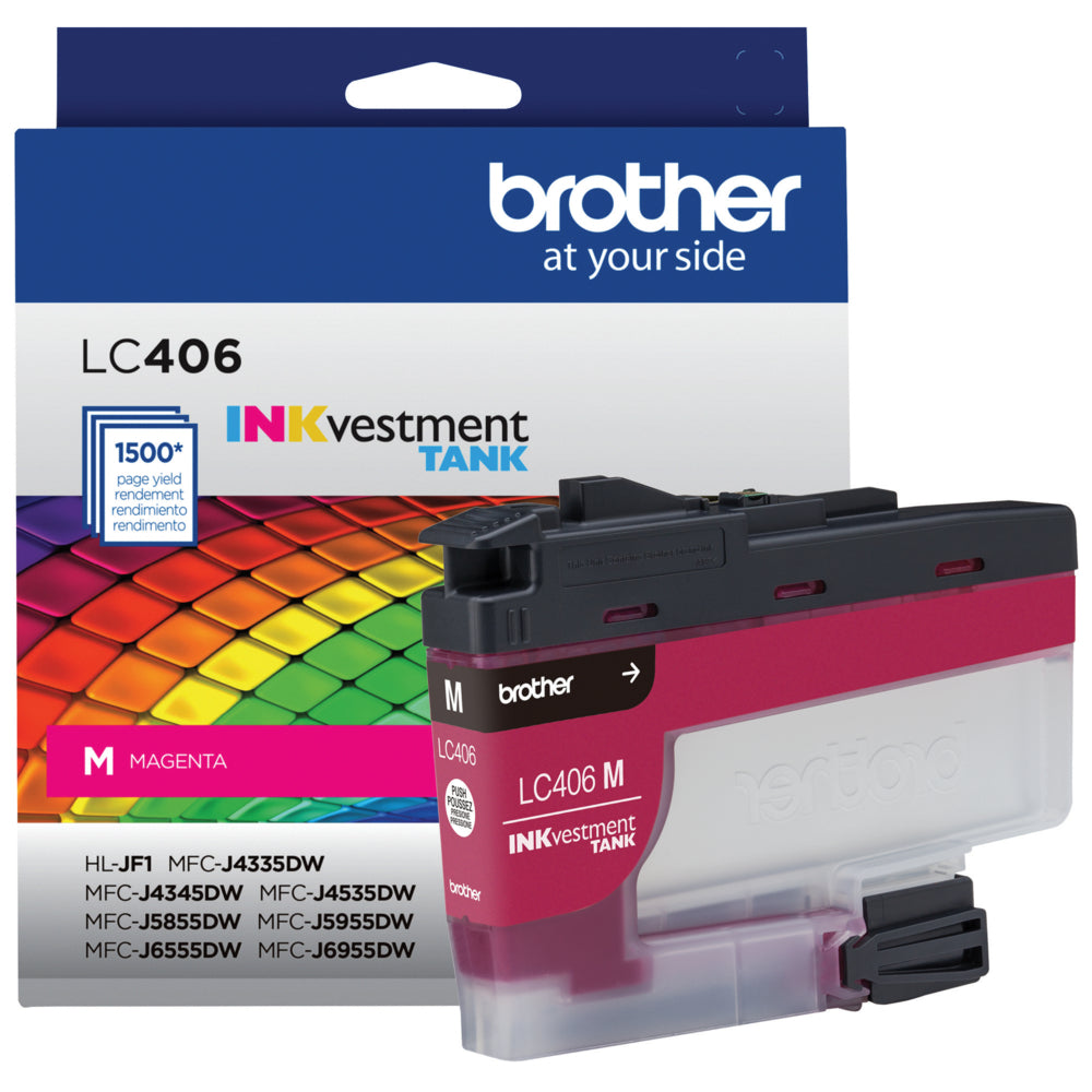 Brother Genuine LC406M Standard Yield Magenta Inkvestment Cartridge
