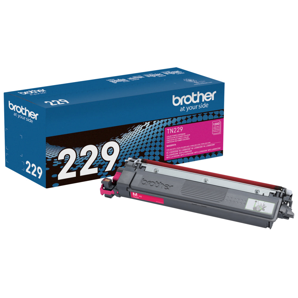 Brother TN229M Genuine Toner Cartridge - Standard Yield - Magenta