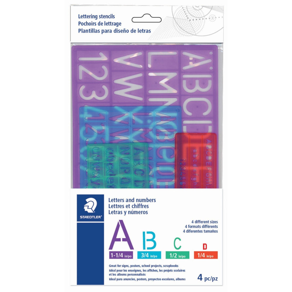 Staedtler Letters & Numbers Template Drafting Tool - 4 Pack