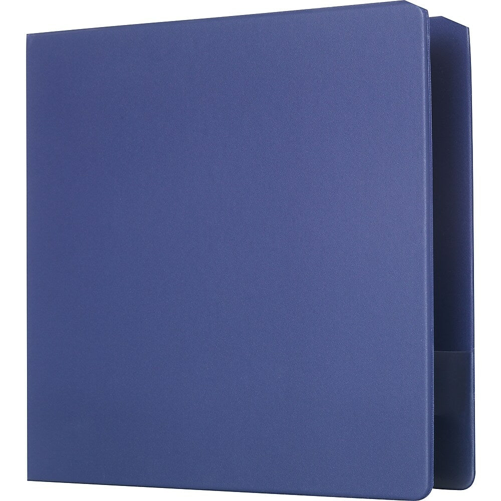 Staples Standard Binder with Label Holder and D-Rings - 3" - Blue