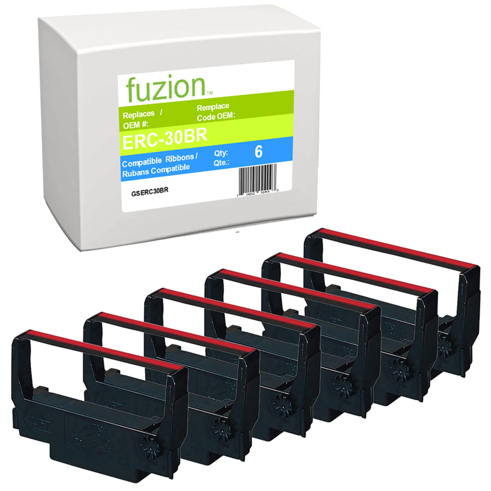 fuzion Epson ERC-30/34/38 Compatible Ribbon - Black/Red