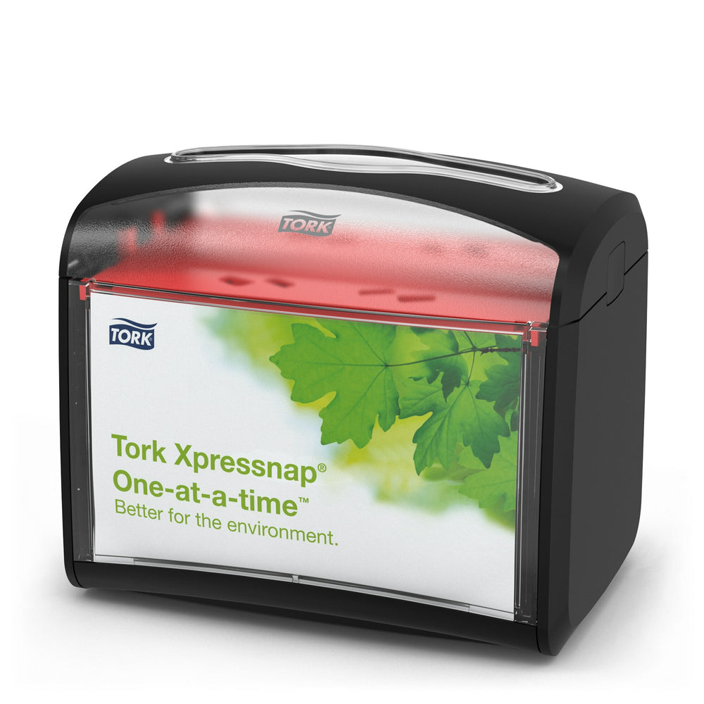 Distributeur de serviettes de table Tork Xpressnap N4 - Gamme Signature - 17 cm x 20 cm x 14 cm - Noir