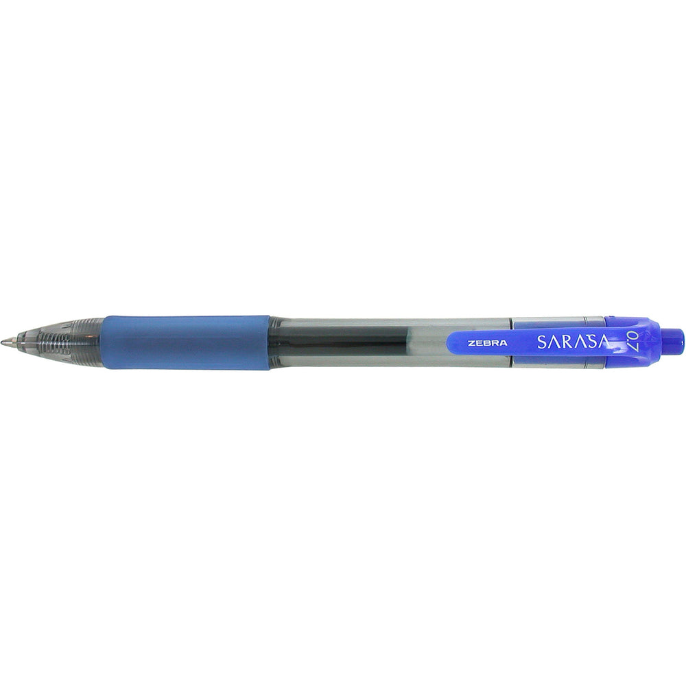 Stylo à encre gel rétractable Zebra Sarasa - Pointe moyenne - 0,7 mm - Encre bleue