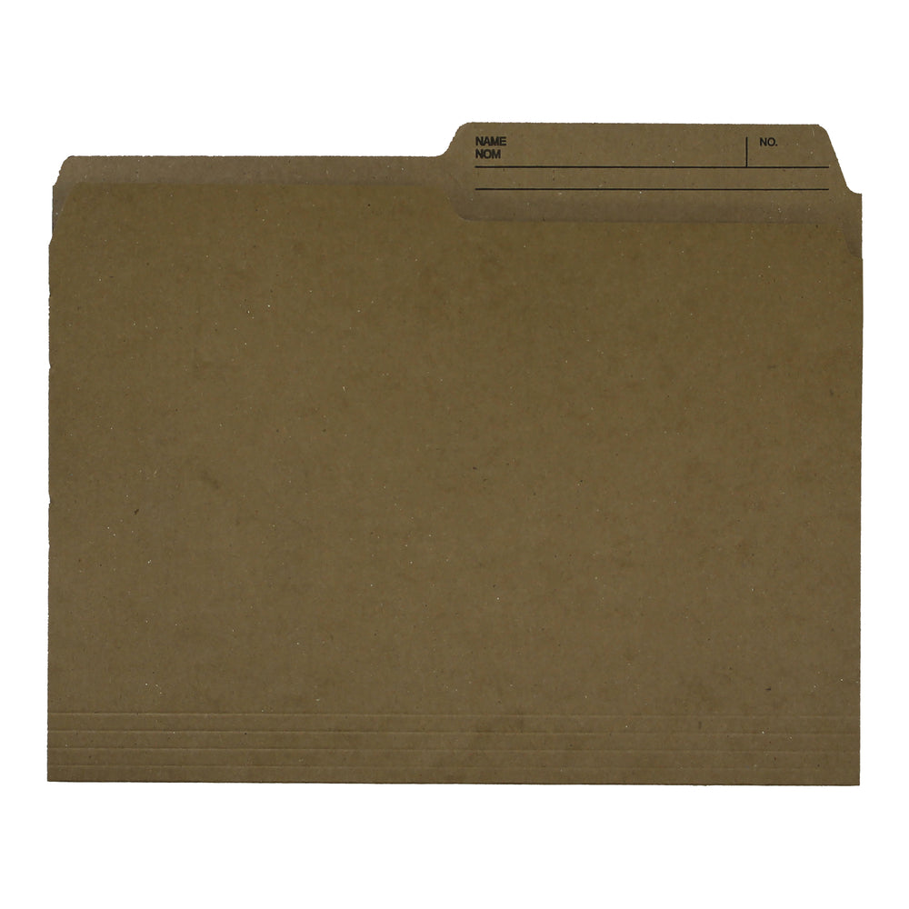 Chemises recyclées Hilroy Enviro-Plus - Format lettre - 9" x 11 3/4" - Sable - Paquet de 100