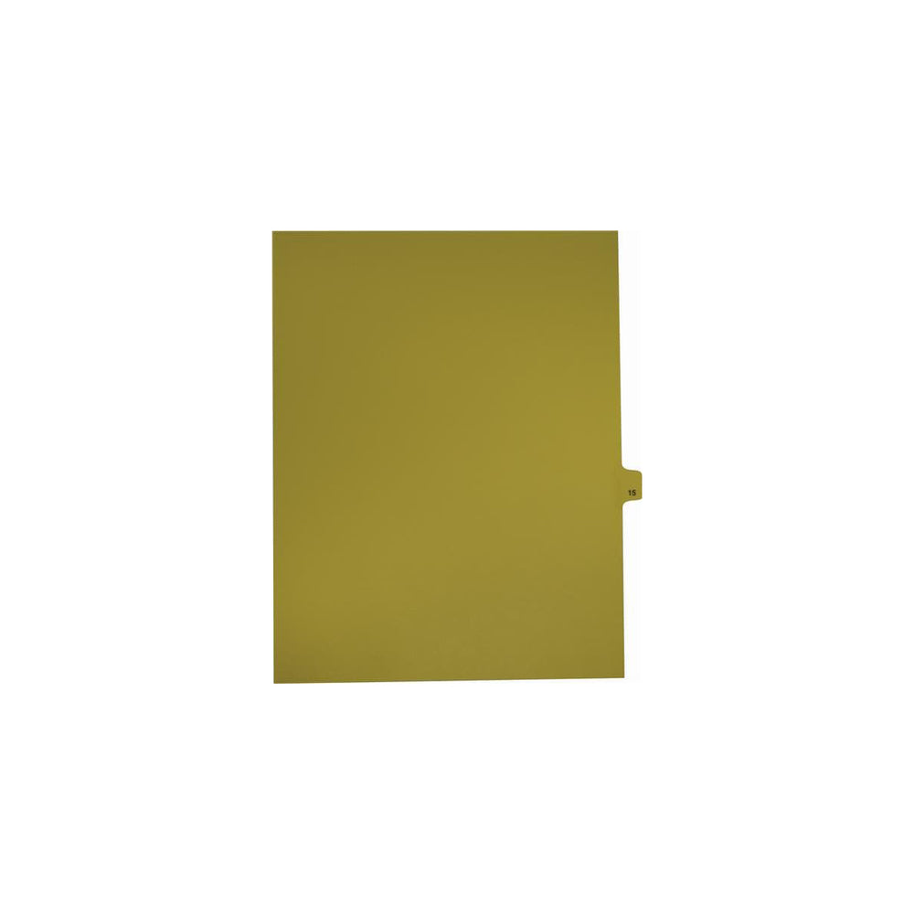 Onglets numériques Sterling Singles, n° 15, chamois, format lettre, coupe 1/25e, paquet de 25