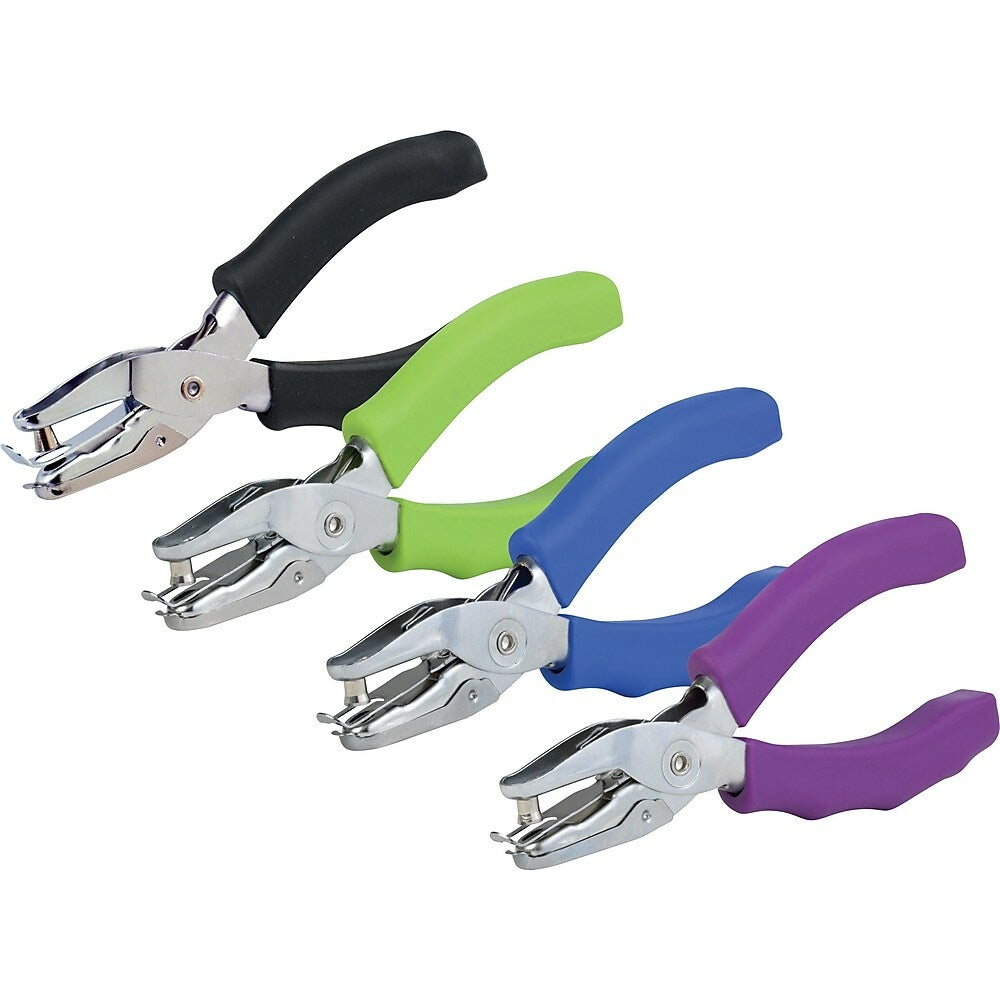 Perforatrice Staples Gripped 1 trou - Capacité 6 feuilles - Couleurs assorties