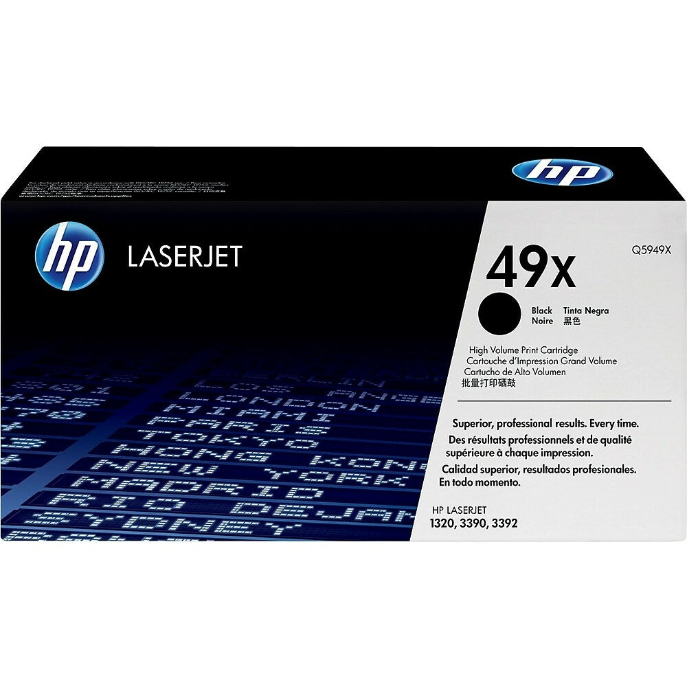 Cartouche de toner noir HP 49X (Q5949X) LaserJet d'origine à haut rendement