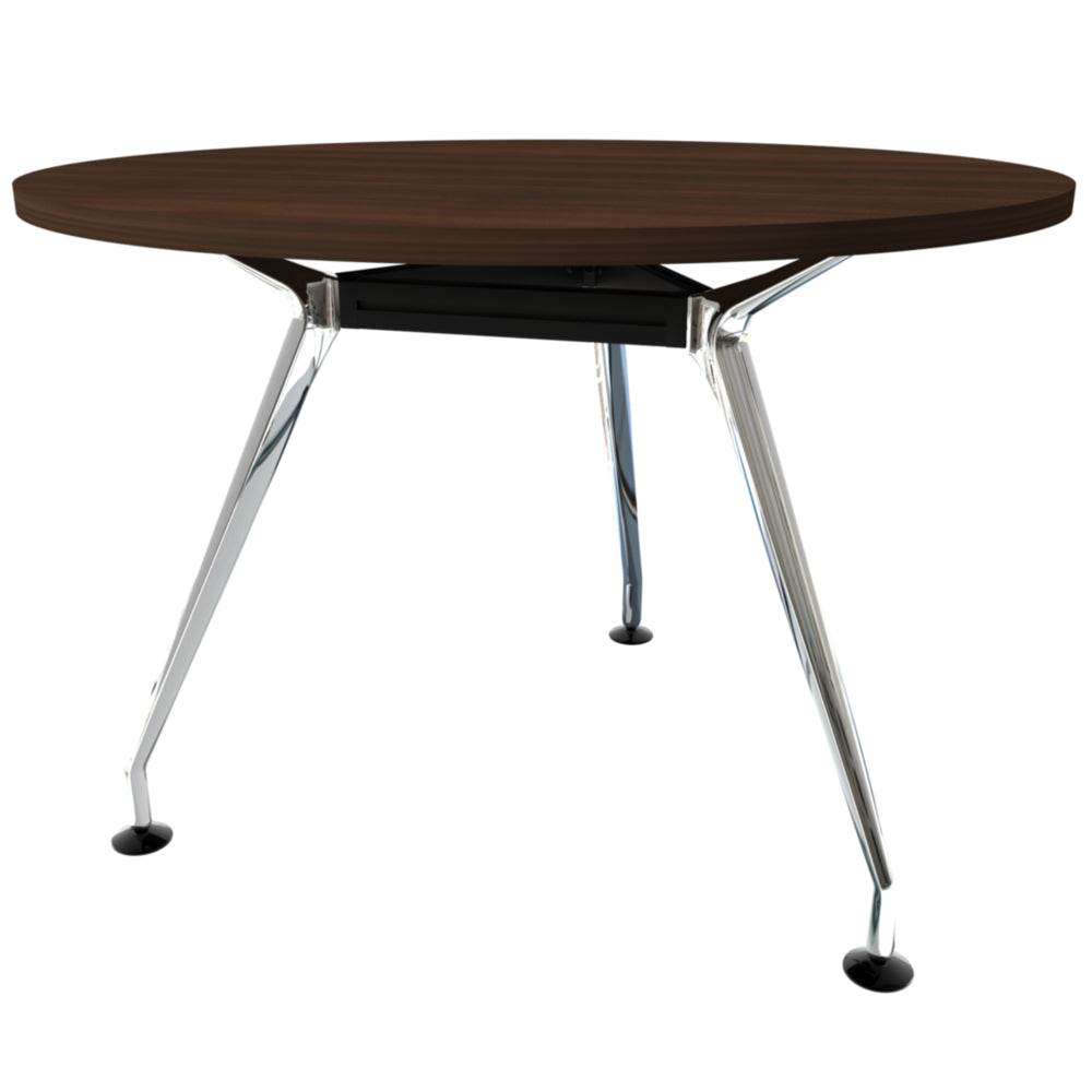 Table de réunion ronde haut de gamme Heartwood HDL Innovations pour 5 personnes – Chrome Evening Zen
