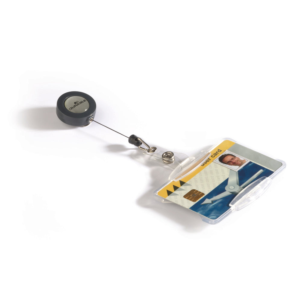 Durable Badge Holder - 3.63"W x 2.75"H - Polystyrene - Transparent - 10 Pack