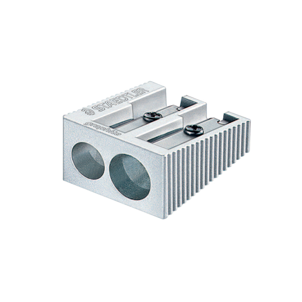 Staedtler Metal Blade Sharpener without Receptacle - 2 Holes - Silver