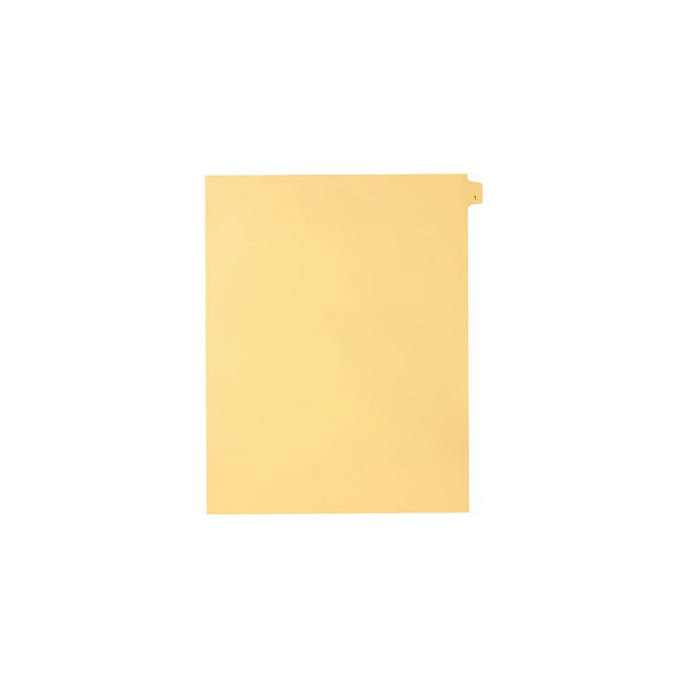 Onglets numériques Sterling Singles, n° 1, chamois, format lettre, coupe 1/25e, paquet de 25