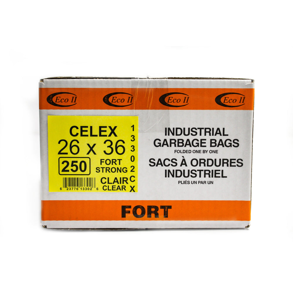 Eco II Garbage Bags - 26" x 36" - Strong - Clear Tint - 250 Pack