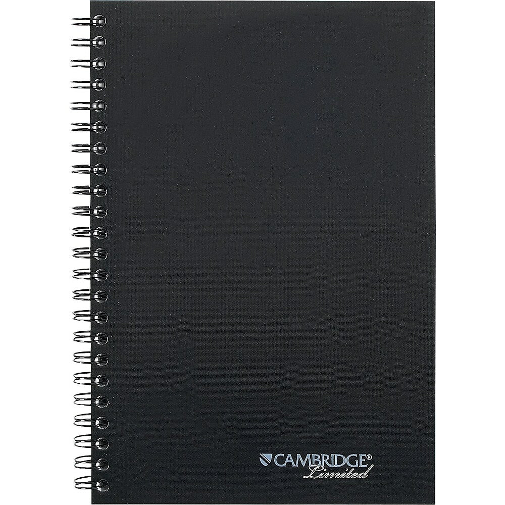 Cambridge Limited Business Notebook, 8" x 4-7/8", Black, 80 Sheets