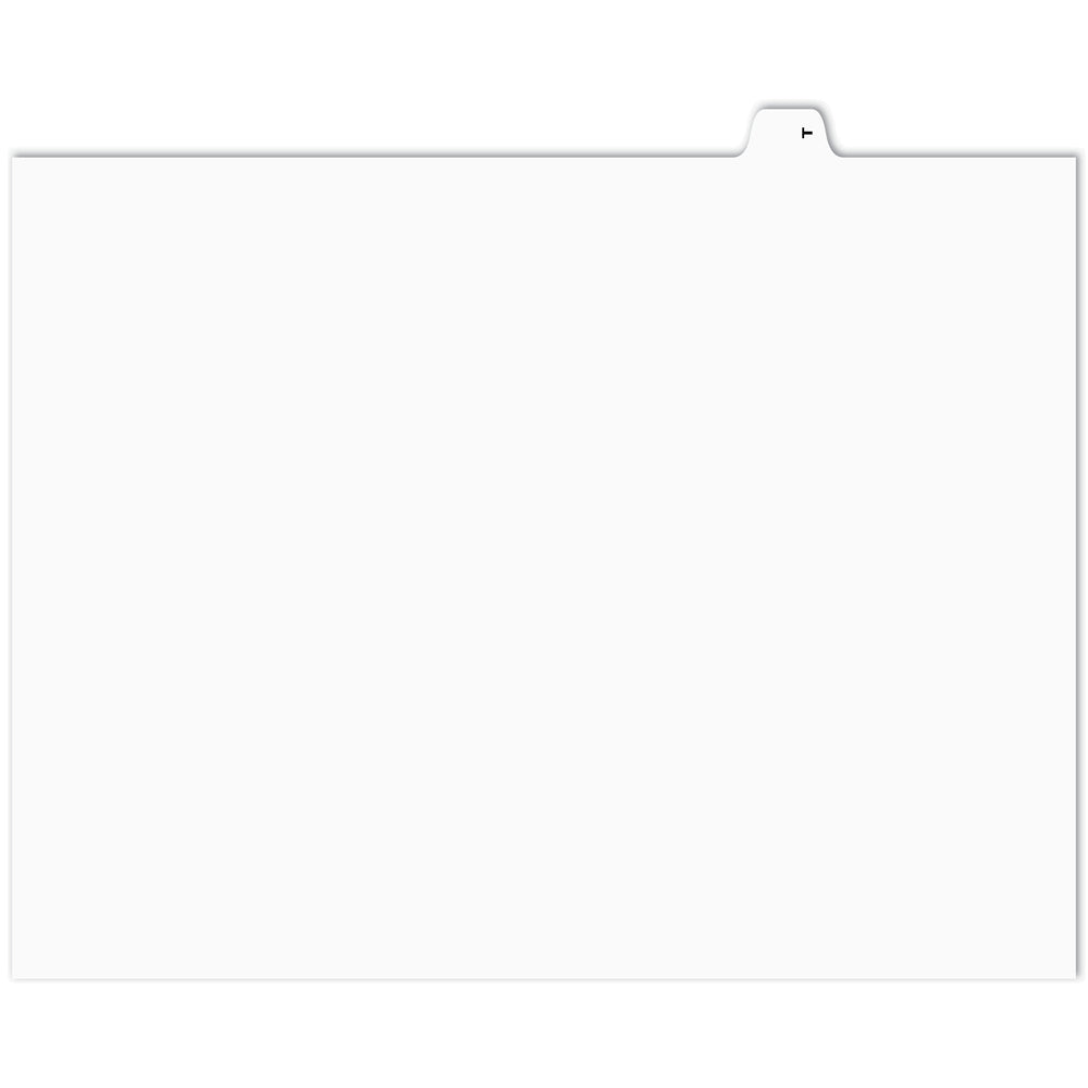 Onglets d'index alphabétique Apak - Lettre T - Blanc - 8 1/2" x 11" - Coupe 1/26e - 110 lb - Non perforés - Paquet de 25