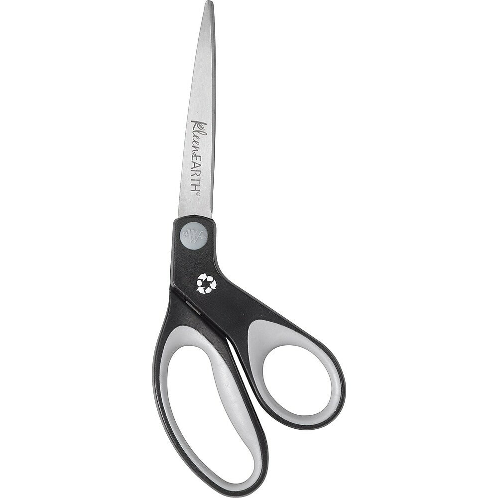 Westcott KleenEarth 8" Bent Soft Handle Scissors, Black