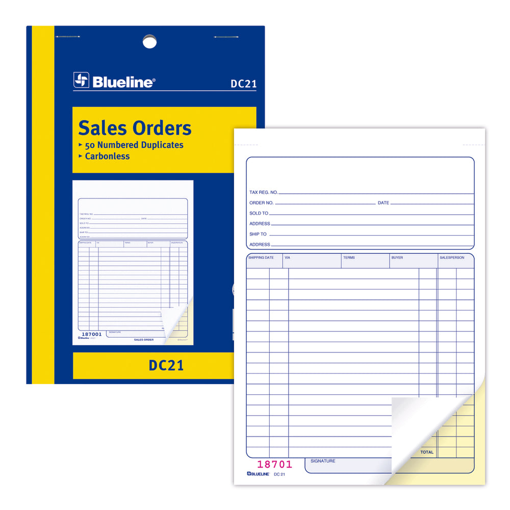 Blueline DC21 Carnet de commandes en anglais - 50 exemplaires