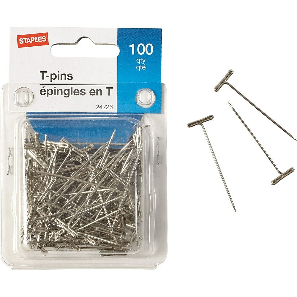 Staples T-Pins - 100 Pack