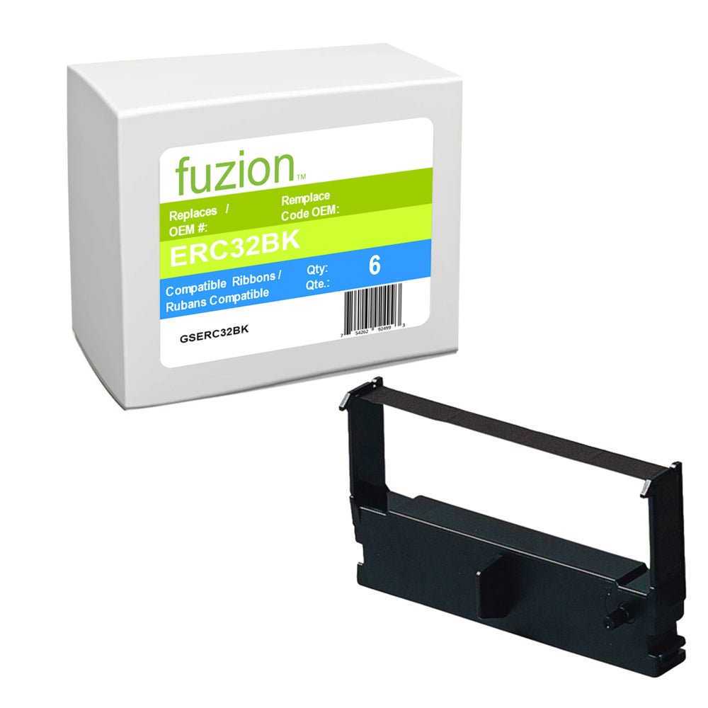 fuzion Epson compatible ribbon ERC-32 - Black - 6 Pack