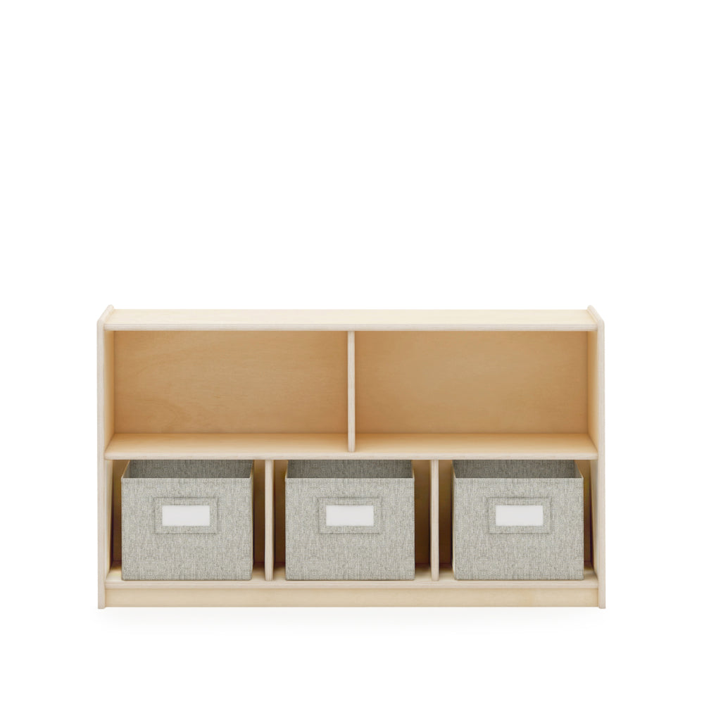 Guidecraft EdQ Essentials 24" 2-Shelf 5-Compartment Storage - Natural