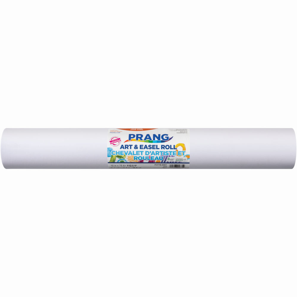 Rouleau de papier peint et chevalet Prang - 45,7 cm (l) x 22,9 m (L) - Blanc - 1 rouleau