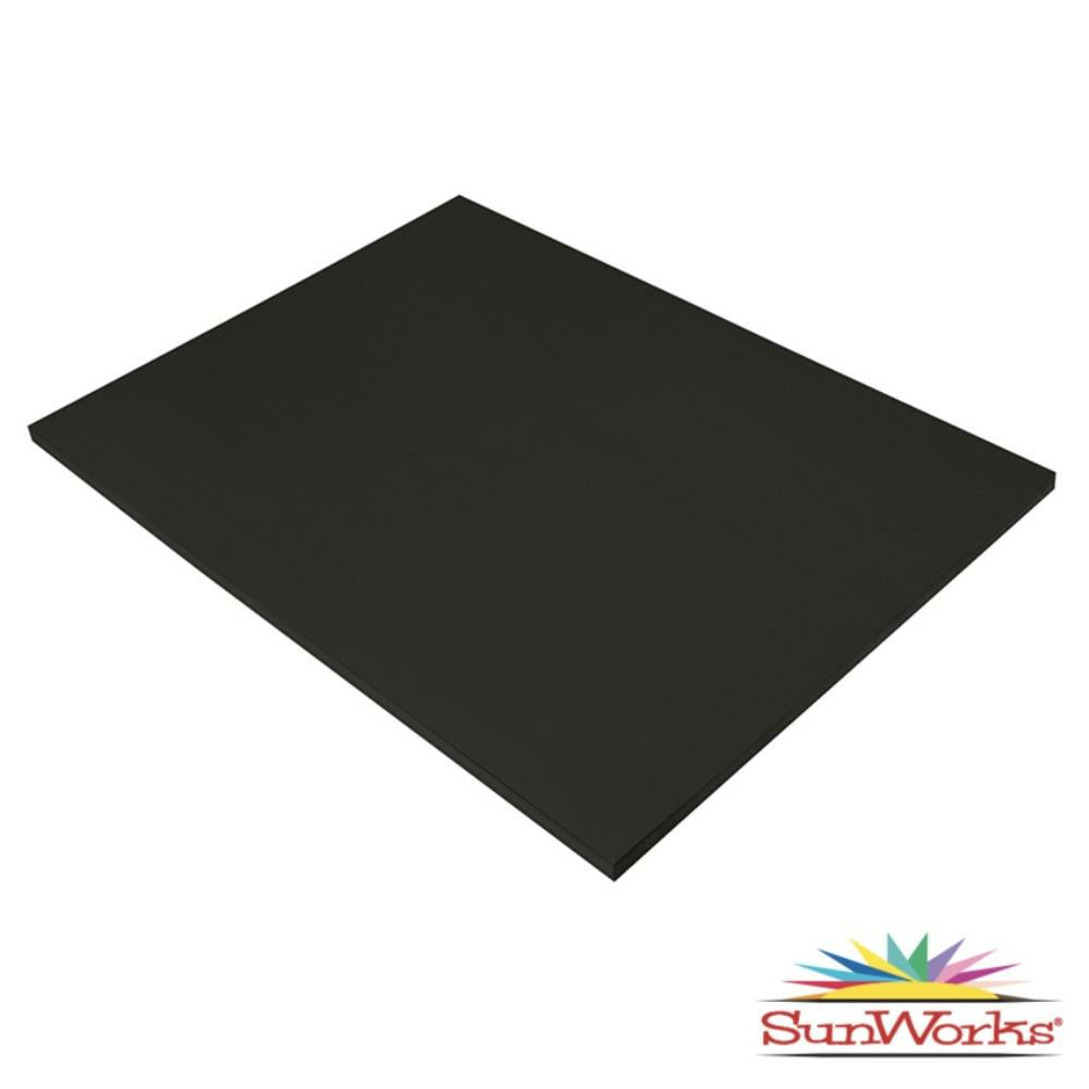 SunWorks Construction Paper, Black, 45.7cm x 61cm, 50 Sheets/pkg