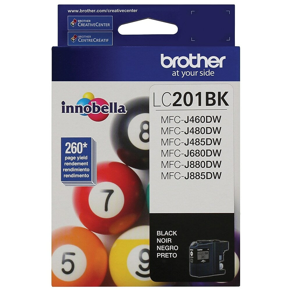 Brother LC201 High Yield Ink Cartridge, Black (LC201BKS)